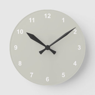Ronde Couleur Tendance - Argent Gris Horloge Arrondie Av