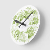 Ronde Couronne de fleurs vert céleri Horloge (Angle)
