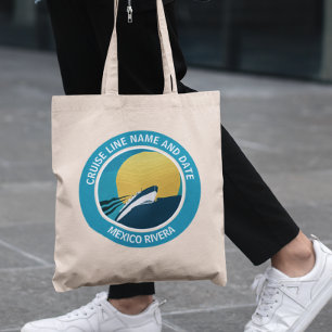 Ronde cruise cabine gepersonaliseerd op maat tote bag