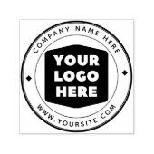 Ronde Custom Uw Bedrijf Logo Zelfinkkend Stempel (Design)