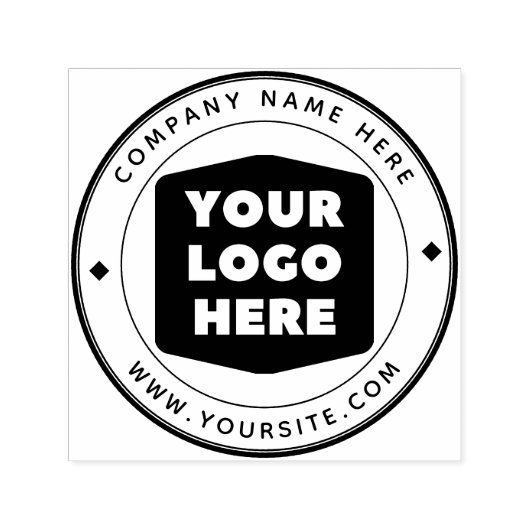 Ronde Custom Uw Bedrijf Logo Zelfinkkend Stempel (Design)