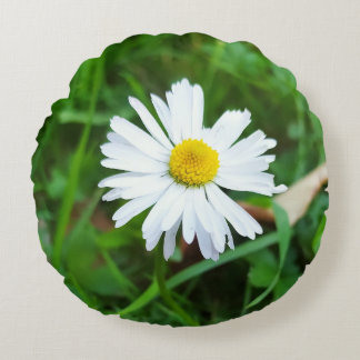 Ronde decoratieve kussens, marguerietpatroon rond kussen