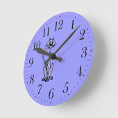 Ronde Dessin de chat de dessin amusant Horloge amoureuse (Angle)