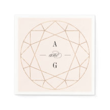 Ronde Diamant Gem Geometrische Monogram Chique Bru