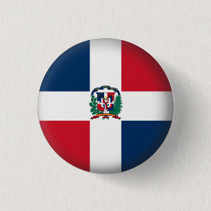 Ronde Dominicaanse Republiek Button 3,2 Cm