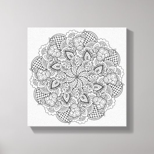 Ronde Doodle 6 Canvas Afdruk (Voorkant)