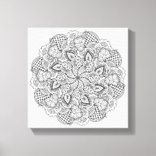 Ronde Doodle 6 Canvas Afdruk