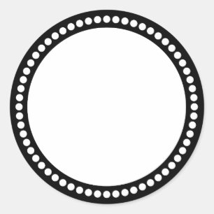 Ronde Dot Lijst Sjabloon in zwart Sticker