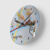 Ronde Dragonfly Design avec Gold Look Wings Horloge (Angle)