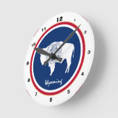 Ronde Drapeau du Wyoming & mode/dessin USA horloge Wyomi (Angle)