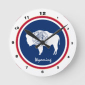 Ronde Drapeau du Wyoming & mode/dessin USA horloge Wyomi (Recto)
