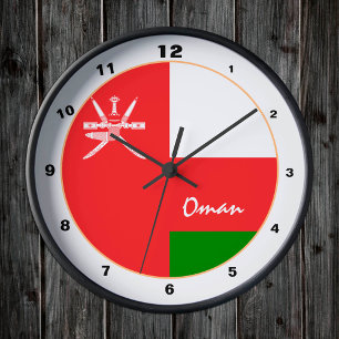 Ronde Drapeau Oman moderne, Oman Accueil / horloge desig