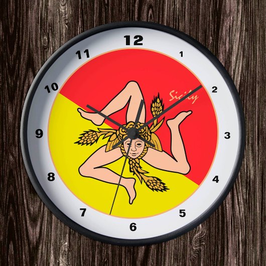 Ronde Drapeau sicilien, horloge de mode sicilienne / des
