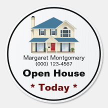Ronde dubbelzijdige open huis makelaar teken