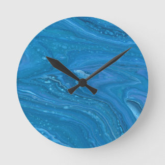 Ronde Eagle Eye 3 Cool Bleu Horloge Abstraite