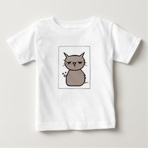 "Ronde-eared bruin-grijze kat Cartoon Emoticon Bur
