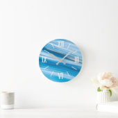 Ronde Eau bleue claire Mur Horloge (Maison)