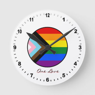 Ronde Élégant Progrès Arc en arc drapeau Horloge /Couleu