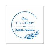 Ronde Elegante Bladeren Aangepaste Bibliotheekboek Zelfinktende Stempel (Design)