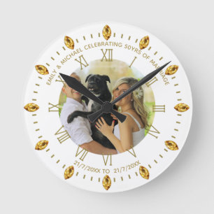 Ronde Élégante photo personnalisée Horloge N'IMPORTE QUE