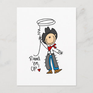 Ronde Em Up Cowboy Tshirts en Gifts Briefkaart