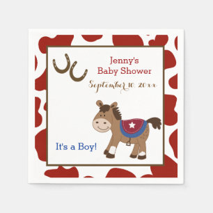 Ronde Em Up Westerne Horse Napkins Servetten