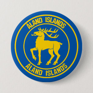 Ronde Emblem van de Åland-eilanden Button 7,6 Cm