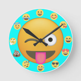 Ronde Emoji différents visages pour les nombres Horloge