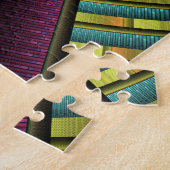 Ronde en kleurrijke moderne, decoratieve fractale  legpuzzel (Zijkant)