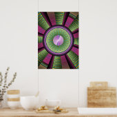 Ronde en kleurrijke moderne, decoratieve fractale poster (Keuken)