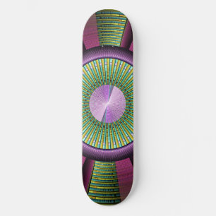 Ronde en kleurrijke moderne, decoratieve fractale  skateboard