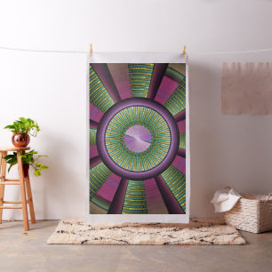 Ronde en kleurrijke moderne, decoratieve fractale stof