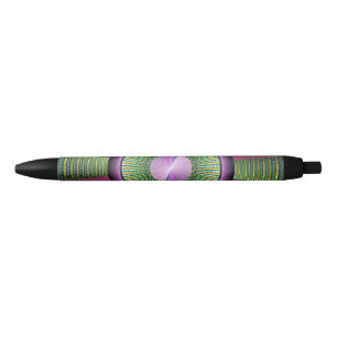 Ronde en kleurrijke moderne, decoratieve fractale zwarte inkt pen