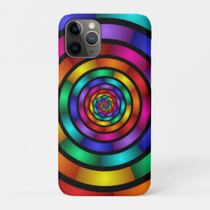 Ronde en Psychedelic Colorful Modern Fractal Art iPhone 11 Pro Hoesje