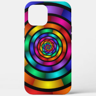 Ronde en Psychedelic Colorful Modern Fractal Art iPhone 12 Pro Max Hoesje