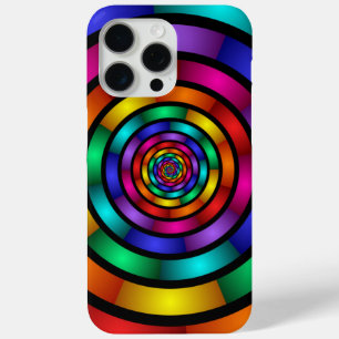 Ronde en Psychedelic Colorful Modern Fractal Art iPhone 15 Pro Max Hoesje