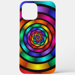 Ronde en Psychedelic Colorful Modern Fractal Art iPhone 12 Pro Max Hoesje