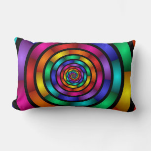 Ronde en Psychedelic Colorful Modern Fractal Art Kussen