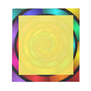 Ronde en Psychedelic Colorful Modern Fractal Art Notitieblok