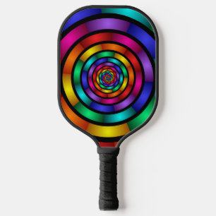 Ronde en Psychedelic Colorful Modern Fractal Art Pickleball Paddle