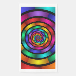 Ronde en Psychedelic Colorful Modern Fractal Art Servet