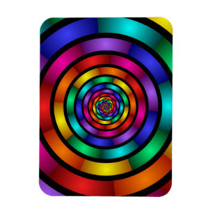 Ronde en psychedelische kleurrijke moderne fractal magneet