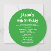 Ronde enfants soccer invitations à la fête d'anniv (Dos)