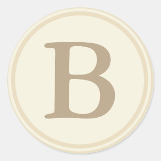Ronde envelop afdichtingen met Monogram - Cream &  Ronde Sticker