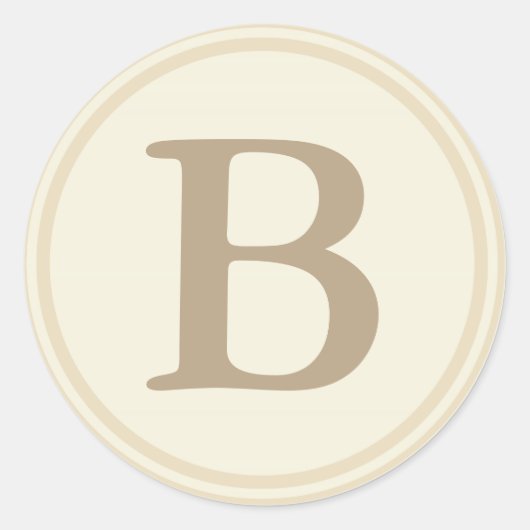 Ronde envelop afdichtingen met Monogram - Cream &  Sticker (Voorkant)