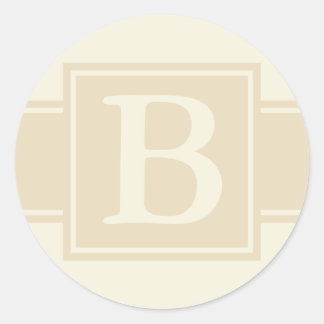 Ronde envelop afdichtingen met Monogram - Ecru & C Sticker