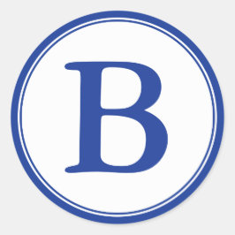 Ronde Envelopverbindingen met Monogram - Blauw & W Sticker