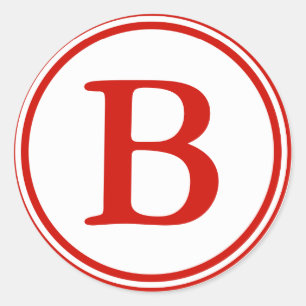 Ronde Envelopverbindingen met Monogram - Rood & Wi Sticker