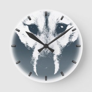 Ronde Époux Montée Cadeaux Décor Loup Chien Mur Horloge