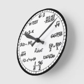 Ronde Équations mathématiques blanches Grande horloge pe (Angle)